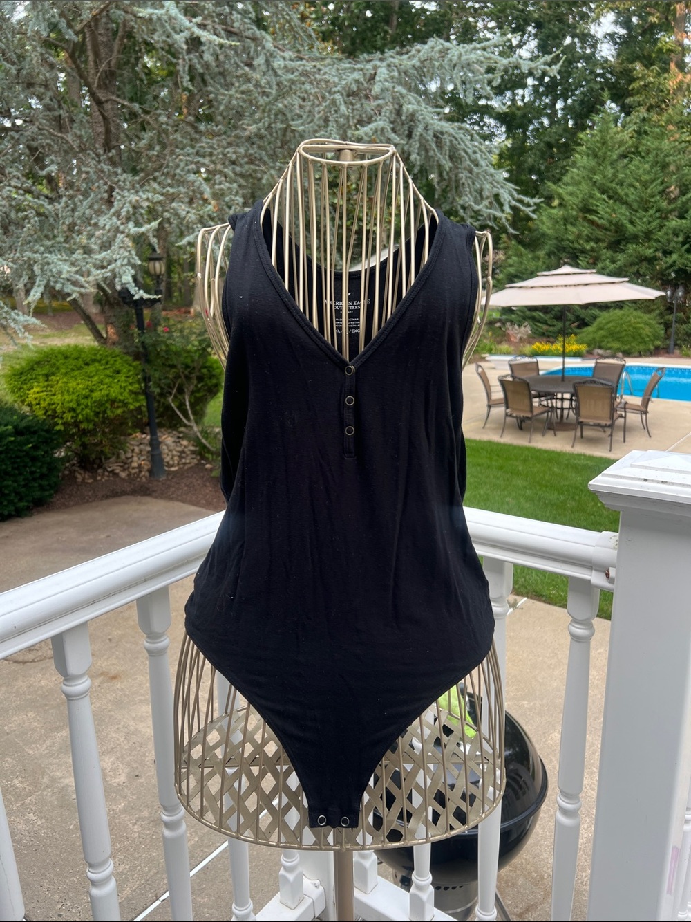American Eagle Outfitters Black Sleeveless Bodysuit